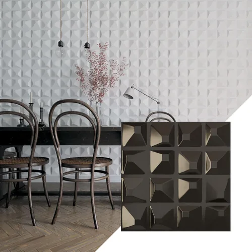 Vista 14 de Ekena Millwork 19 5/8 pulgadas de ancho x 19 5/8 pulgadas de alto, Tristan EnduraWall decorativo 3D, laguna satinada (cubre 2.67 pies cuadrados).