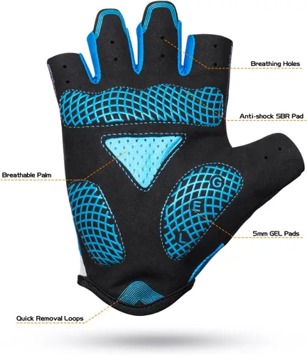 Vista 2 de Guantes de ciclismo VMFTS con gel y guantes deportivos sin dedos completos para fitness, levantamiento de pesas, entrenamiento de escalada