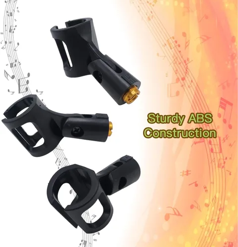 Vista 6 de 4 clips de goma ajustables para micrófono, accesorios flexibles de soporte de micrófono de mano, diseño a prueba de golpes con rango de diámetro