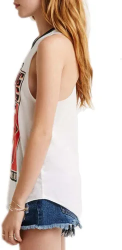 Vista 3 de VOGUE CODE Camisola con estampado de lengua para mujer, camiseta sin mangas, chaleco en forma de I