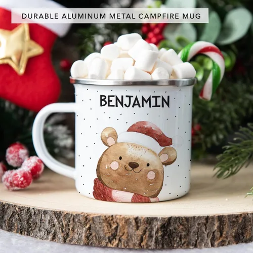 Vista 3 de Andaz Press Taza de café personalizada de acero inoxidable de 11 onzas, regalo de broma, oso de acuarela, 1 paquete, ideas personalizadas de taza