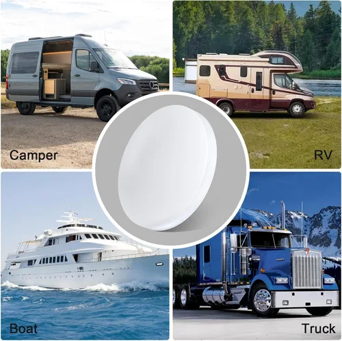 Vista 7 de acegoo Luz LED de techo de 12 V, luz de disco interior de caravana, luz de panel superior de 12 voltios para autocaravana, viaje, remolque, cámper