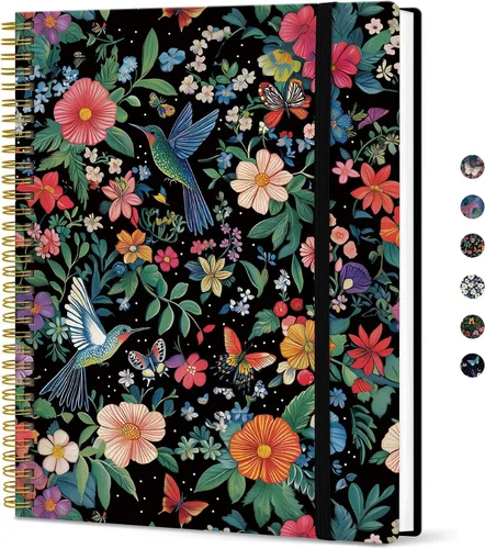 Vista 29 de Taja Diario Grande con Líneas en Espiral para Mujeres, Cuadernos de 8.5" x 11" para Trabajo con Rayado Universitario, Cuadernos A4 Estéticos Bonitos