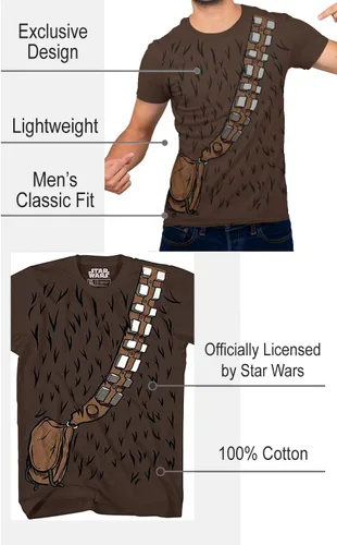 Vista 2 de STAR WARS Chewbacca Chewie Costume Funny Humor Pun Camiseta gráfica para hombre adulto
