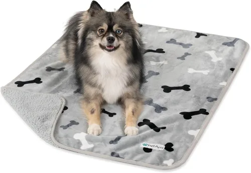 Vista 38 de PETAMI Manta impermeable de forro polar Sherpa para gatos y perros, color beige, talla S
