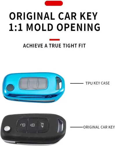 Vista 5 de KUNIO Funda protectora para llavero de automóvil Renault Kadjar Koleos Sandero Stepway Logan Stepway Logan Stepway Logan, funda protectora