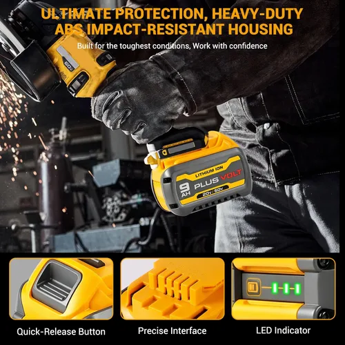 Vista 4 de SANIU Reemplazo de 9.0Ah 20V/60V para batería DeWalt 20V 60V DCB606 DCB609 DCB612 DCB615 batería de litio de alta capacidad compatible