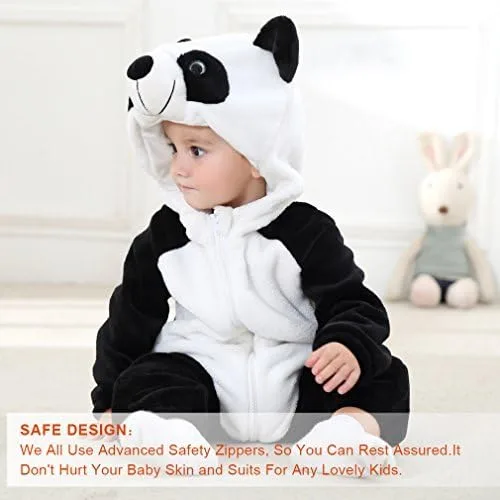 Vista 3 de MICHLEY - Overol unisex para bebé mameluco estilo animal con capucha de franela cosplay para invierno u otoño