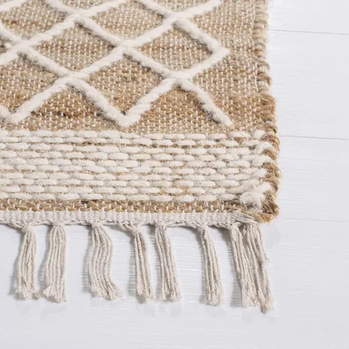 Vista 3 de SAFAVIEH Kilim Collection - Alfombra de pasillo de 2 pies 3 pulgadas x 9 pies, natural y marfil, hecha a mano con flecos bohemios, ideal para zonas