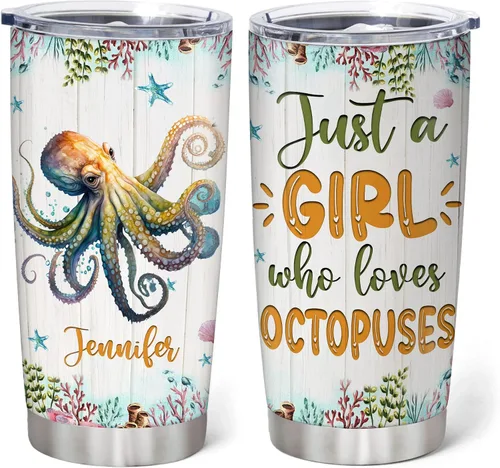 Vista 14 de Hyturtle Regalos personalizados para los amantes de los ajolotes – Just A Girl Who Loves Axolotls - Vaso de acero inoxidable con nombre