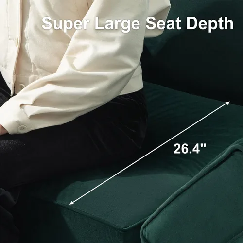 Vista 6 de Belffin Sofá modular grande con asiento de almacenamiento, sofá en forma de U de gran tamaño con diván reversible con sofá modular con terciopelo