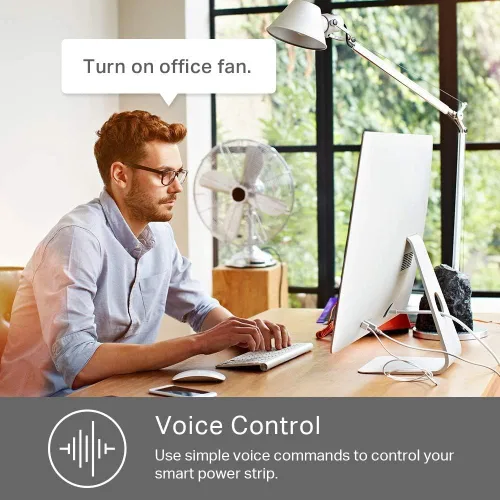 Vista 6 de Kasa Smart Regleta de enchufe HS300, protector de sobretensiones con 6 tomas inteligentes controladas individualmente y 3 puertos USB, compatible