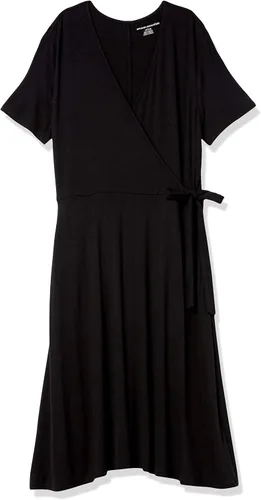 Vista 9 de Tienda Essentials - Vestido de manga casquillo para mujer, estilo cruzado falso