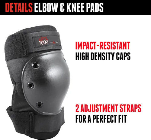 Vista 3 de Triple Eight Paquete de protección Little Tricky para jóvenes con DVD instructivo (negro, junior)