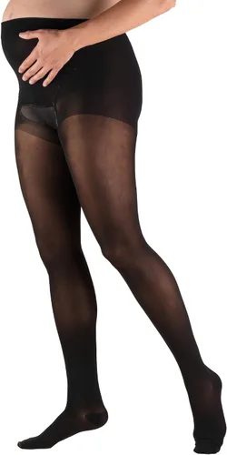 Vista 11 de Truform Sheer Pantyhose de maternidad, compresión de 15-20 mmHg, soporte de abdomen, 20 denier, beige, M