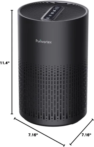 Vista 8 de Purivortex Purificadores de aire para dormitorio, purificador de aire silencioso con filtro HEPA para polen, humo, polvo, caspa de mascotas, olor