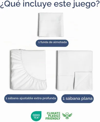Vista 2 de Sábanas individuales de bolsillo extra profundo, sábanas transpirables y refrescantes de 3 piezas, juego de sábanas de lujo para hotel, suaves, sin