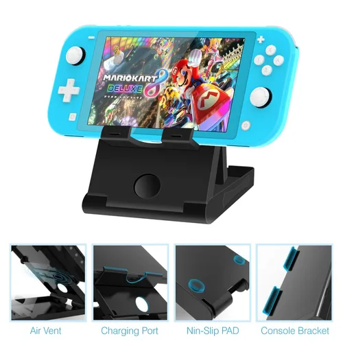 Vista 6 de HEYSTOP Compatible con Nintendo Switch Lite funda de transporte Mini Switch Lite Funda protectora de pantalla de vidrio templado, soporte de juego