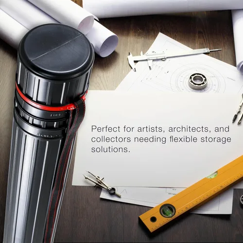Vista 6 de U.S. Art Supply Tubo grande para póster – telescópico ajustable de 30-1/4 a 47-3/4 pulgadas – Tubo de almacenamiento duradero de 4-7/8 pulgadas