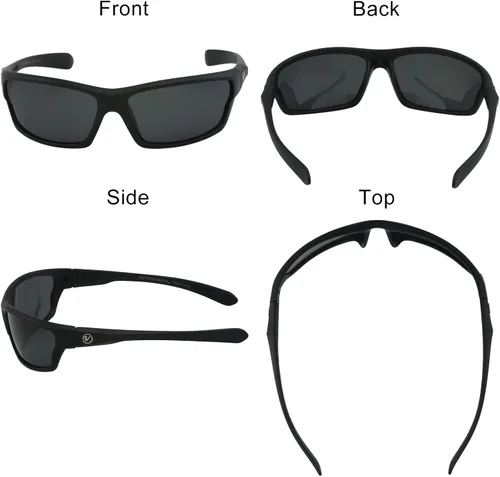 Vista 2 de Nitrogen Lentes de sol polarizados rectangulares para hombre de 65mm256 pulgadas Negro