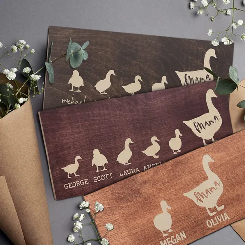 Vista 2 de Regalos para el día de la madre para mamá, letrero personalizado con nombres de niños, grabado, 4 colores, 11 x 5, regalos personalizados
