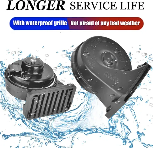Vista 5 de Kit de bocina de repuesto para automóvil para Toyota, 12 V, impermeable, eléctrico, de tono alto/bajo, bocina de caracol con rejilla mejorada