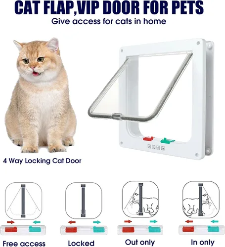 Vista 3 de Casa de Plástico para Gatos para Exteriores e Interiores, Casas para Gatos Ferales con Puerta de Escape, Casa Impermeable para Gatos para Exteriores