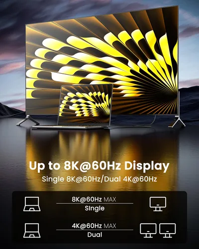 Vista 4 de Fasgear Cable USB4 de 40 Gbps USB C a USB C de 3.3 pies - Cable tipo C de 240 W de carga rápida, cables de pantalla HD compatibles con 8K @60Hz/4K
