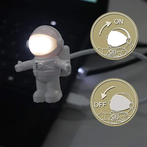 Vista 2 de SOONDAR® Creative Spaceman Astronauta LED Flexible USB Luz para portátil PC Notebook