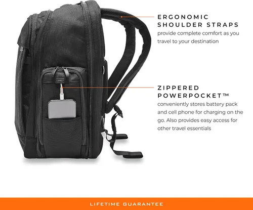 Vista 5 de Briggs & Riley Mochila Traveler, color negro, Negro