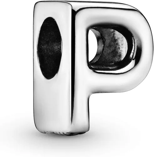Vista 53 de Colgante de plata de ley 925 con letra PANDORA