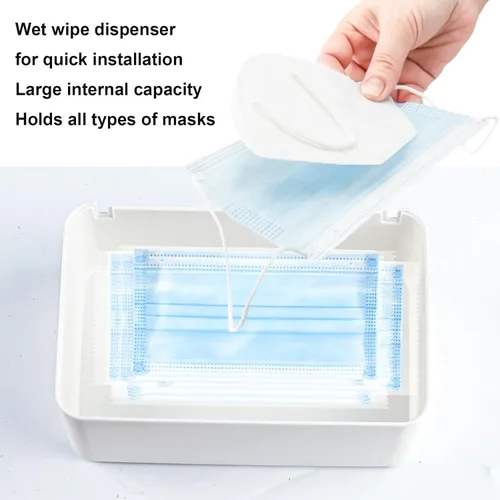 Vista 4 de 1 dispensador de toallitas para pañales, contenedor de toallitas recargable, recipiente con tapa de diseño de sellado, mantiene las toallitas Negro