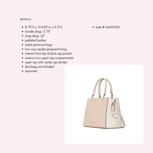 Vista 5 de Kate Spade - Bolso bandolera mediano Leila con triple compartimento