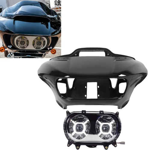 Vista 11 de Carenado interior ABS negro sin pintar compatible con Harley Davidson Road Glide FLTR 1998-2013