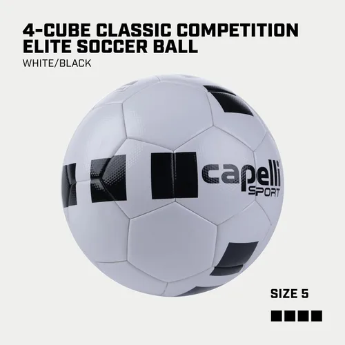 Vista 2 de Capelli Sport Balón de fútbol tamaño 5, 4 cubos de competición clásica Elite pelota de fútbol para jugadores jóvenes y adultos, entrenamiento al