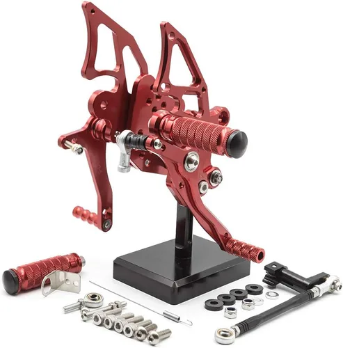 Vista 2 de PROCNC Billet Juego de estriberas traseras para motocicleta, reposapiés totalmente ajustables, apto para YZF R25 R3 2014-2021 MT-25 MT-03 MT25 MT03