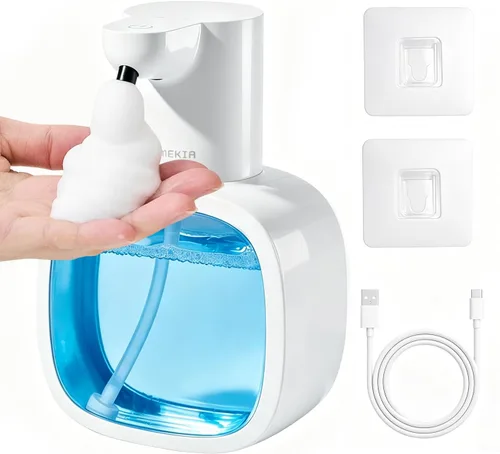 Vista 10 de Dispensador automático de jabón espumoso, 17oz/500ml recargable sin contacto con 4 niveles ajustables e IPX5 resistente al agua - pantalla de nivel