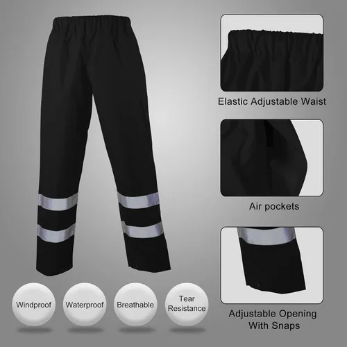 Vista 3 de BLKNIGHTER High Visibility Rain Jacket Waterproof for Men Class 3 Hi Vis Safety Rain Suit Jacket and Pants