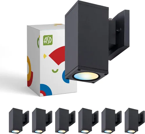 Vista 12 de ASD Lámpara de pared LED cuadrada de 1 luz para exteriores del anochecer al amanecer, 9 W, 1000 lúmenes, 3000 K-5000 K, 120 V, cilíndrica hacia