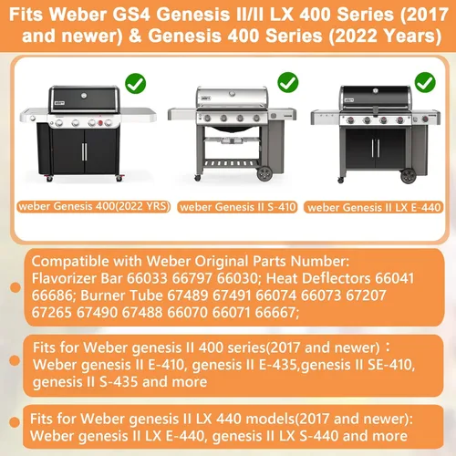 Vista 2 de GS4 Genesis II - Parte de parrilla para Weber 4 quemadores Genesis II y II LX 400 SER II E410 E435, repuesto Weber Genesis 400 (2022 YRS)