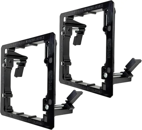 Vista 2 de iMBAPrice Soporte de montaje de bajo voltaje de 2 bandas, paquete de 2 Soporte para paneles de yeso, soporte LV2-2, para Ethernet, HDMI, altavoces