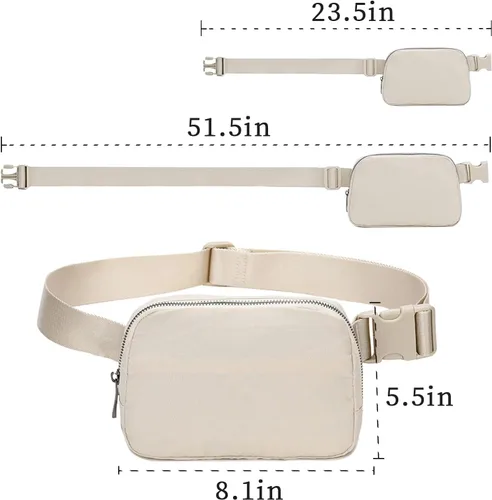 Vista 4 de Riñonera con correa ajustable, cangurera cruzada para mujer, riñonera de moda, mini bolsa de cintura para entrenamiento, correr, viajar, senderismo