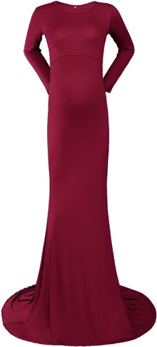 Vista 2 de Vestido elegante de maternidad para fotografía, de manga larga, ajustado, para el suelo, para baby shower, sesión de fotos