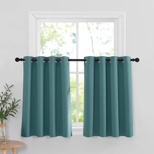 Vista 143 de RYB HOME - Cortinas para armario de 36 pulgadas, cortinas para oscurecer la habitación con ojales resistentes a la oxidación, cortinas de Aqua