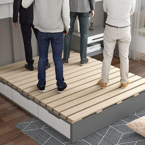 Vista 7 de Tabla de cama plegable, Tatami Bedstead de madera maciza a prueba de humedad, marco de tablón plegable y transpirable (tamaño : 23.6 x 74.8 in)
