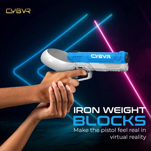 Vista 5 de CYBVR Weighted Gun Stock Controller Grips for the Oculus Quest 2 - VR Accessories for the Meta Quest 2