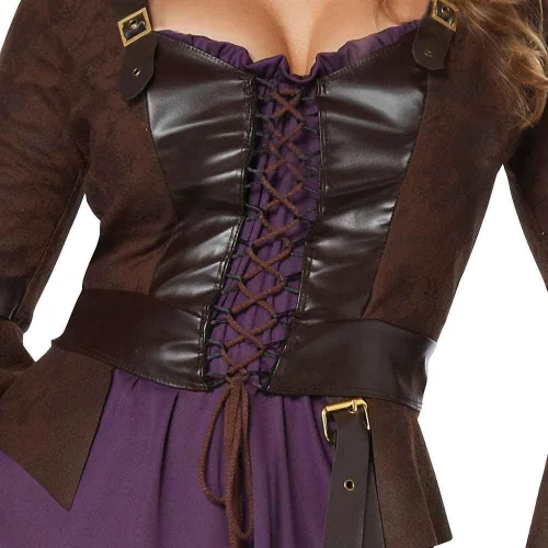 Vista 2 de California Costumes Salem Witch Vestido largo sexy con dobladillo ajustable para mujer