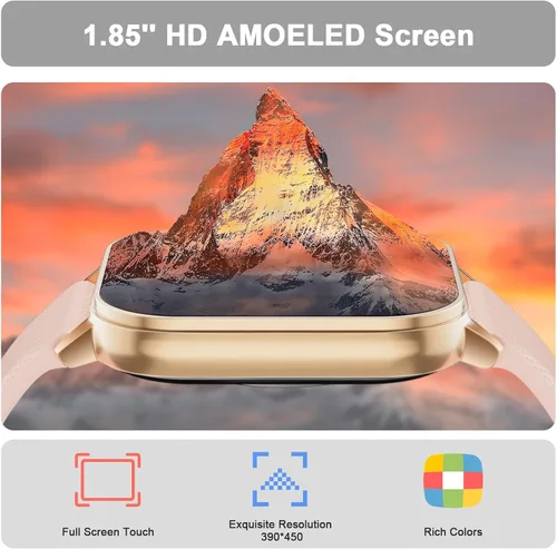 Vista 3 de MFVLP Reloj inteligente para hombres y mujeres, 1.85 pulgadas AMOLED HD reloj de fitness con más de 120 modos deportivos, llamada Bluetooth