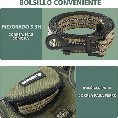 Vista 2 de Arnés sin tirones para perros pequeños, ajustable sin estrangulamiento, chaleco para mascotas con correa para perro, arnés reflectante inteligente