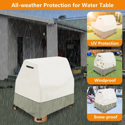 Vista 4 de Cubierta para mesa de agua para niños, resistente al aire libre, 600D, impermeable, anti-UV, a prueba de polvo, para niños, compatible con Step2